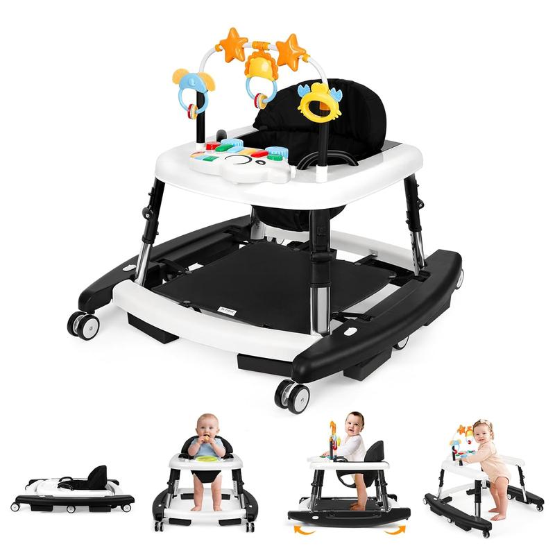 Foldable Baby Walker with 5 Adjustable Heights