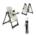Foldable Baby High Chair with Adjustable Height & Recline