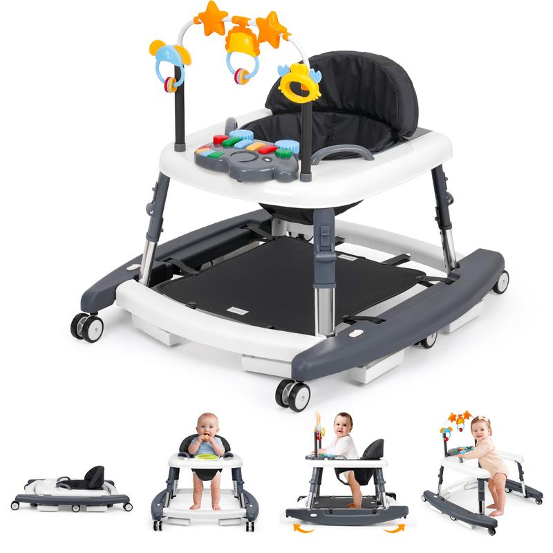 Foldable Baby Walker with 5 Adjustable Heights