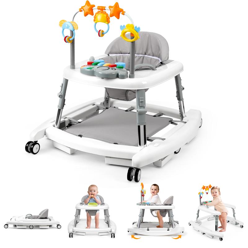 Foldable Baby Walker with 5 Adjustable Heights